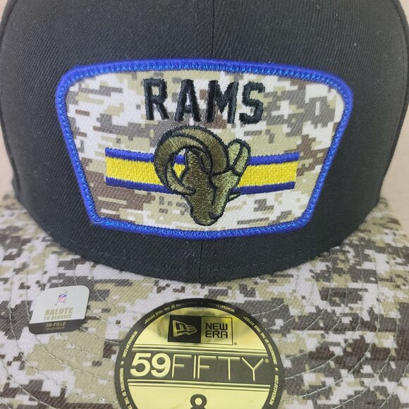 Los Angeles Rams New Era NFL Salute to Service   59FIFTY Fitted Sz 8 NWT - Picture 3 of 10